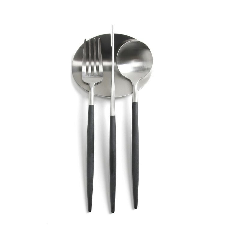 ＜4点セット＞クチポール（Cutipol） GOA/ゴア ブラック デザート3点＆カトラリーレスト1点 [ネコポス対応可(4セットまで)]