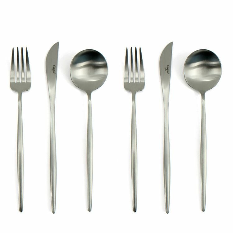 クチポール（Cutipol） MOON MATT/ムーンマット ディナー6点セット（ディナーナイフ・ディナーフォーク・ディナースプーン） ギフトボックス(化粧箱付)