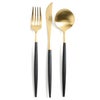 クチポール（Cutipol） GOA/ゴア ブラックマットゴールド ディナー3点セット（ディナーナイフ・ディナーフォーク・ディナースプーン） [ネコポス対応可(6セットまで)]
