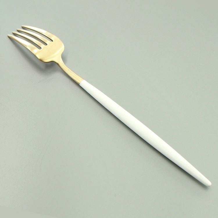 クチポール（Cutipol） GOA/ゴア ホワイトマットゴールド ディナーフォーク/テーブルフォーク GO04WGB [ネコポス対応可(18点まで)]