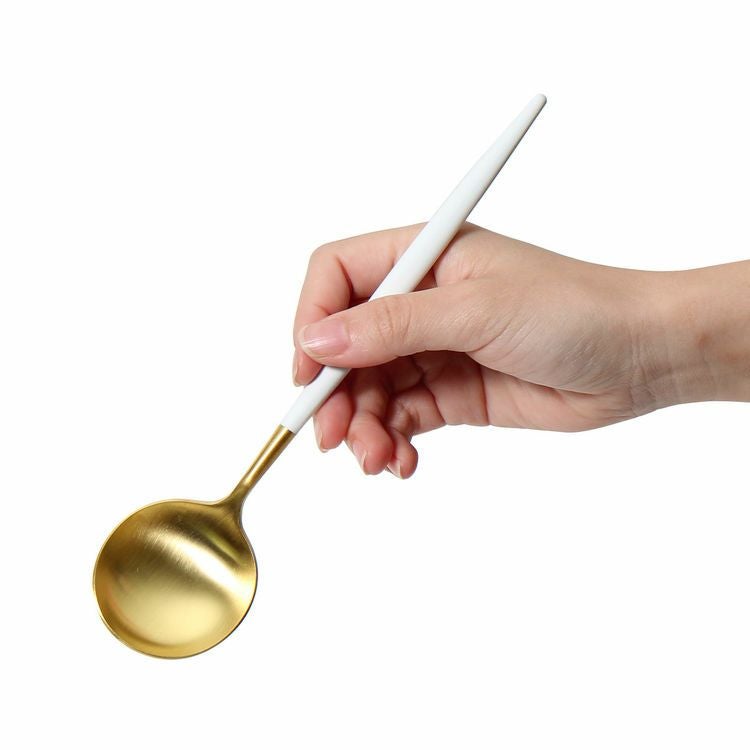 クチポール（Cutipol） GOA/ゴア ホワイトマットゴールド ディナースプーン/テーブルスプーン GO05WGB [ネコポス対応可(18点まで)]