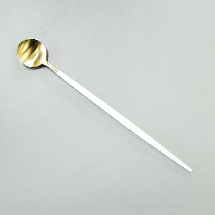 クチポール（Cutipol） GOA/ゴア ホワイトマットゴールド ロングドリンクスプーン [ネコポス対応可(18点まで)]