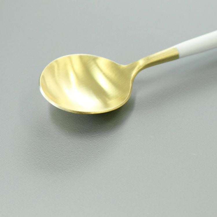 クチポール（Cutipol） GOA/ゴア ホワイトマットゴールド ロングドリンクスプーン [ネコポス対応可(18点まで)]