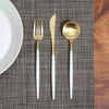 クチポール（Cutipol） GOA/ゴア ホワイトマットゴールド デザート3点セット（デザートナイフ・デザートフォーク・デザートスプーン） [ネコポス対応可(6セットまで)]