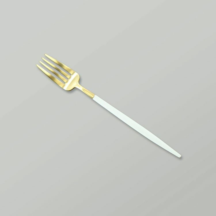 クチポール（Cutipol） GOA/ゴア ホワイトマットゴールド デザート3点セット（デザートナイフ・デザートフォーク・デザートスプーン） [ネコポス対応可(6セットまで)]