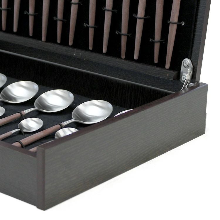 クチポール（Cutipol） GOA/ゴア ブラウン ディナー24点セット （ディナーナイフ・ディナーフォーク・ディナースプーン・コーヒー/ティースプーン） 収納木箱入り(ギフトボックス)