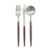 クチポール（Cutipol） GOA/ゴア ブラウン ディナー3点セット（ディナーナイフ・ディナーフォーク・ディナースプーン） [ネコポス対応可(6セットまで)]