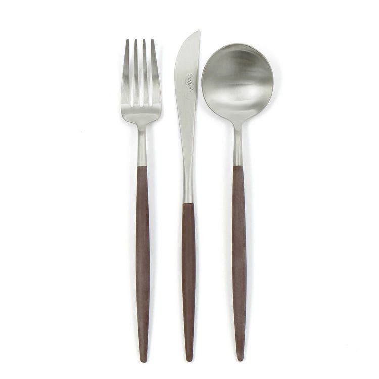 クチポール（Cutipol） GOA/ゴア ブラウン ディナー3点セット（ディナーナイフ・ディナーフォーク・ディナースプーン） [ネコポス対応可(6セットまで)]