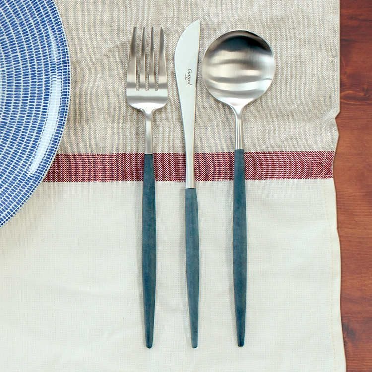 クチポール（Cutipol） GOA/ゴア ブルー ディナー3点セット（ディナーナイフ・ディナーフォーク・ディナースプーン） [ネコポス対応可(6セットまで)]