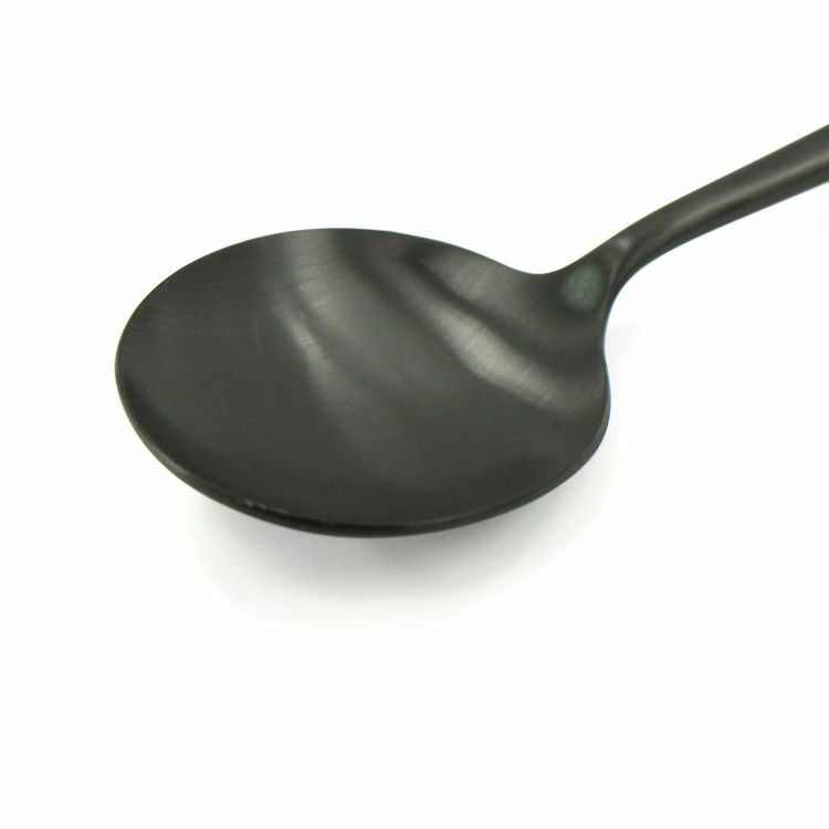 クチポール（Cutipol） MOON MATT/ムーンマット ブラック デザートスプーン [ネコポス対応可(18点まで)]