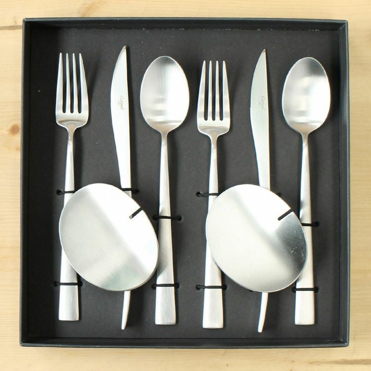 クチポール（Cutipol） DUNA/デュナ ディナーセット（ディナーナイフ・ディナーフォーク・ディナースプーン） + カトラリーレスト 8点セット ギフトボックス(化粧箱付)