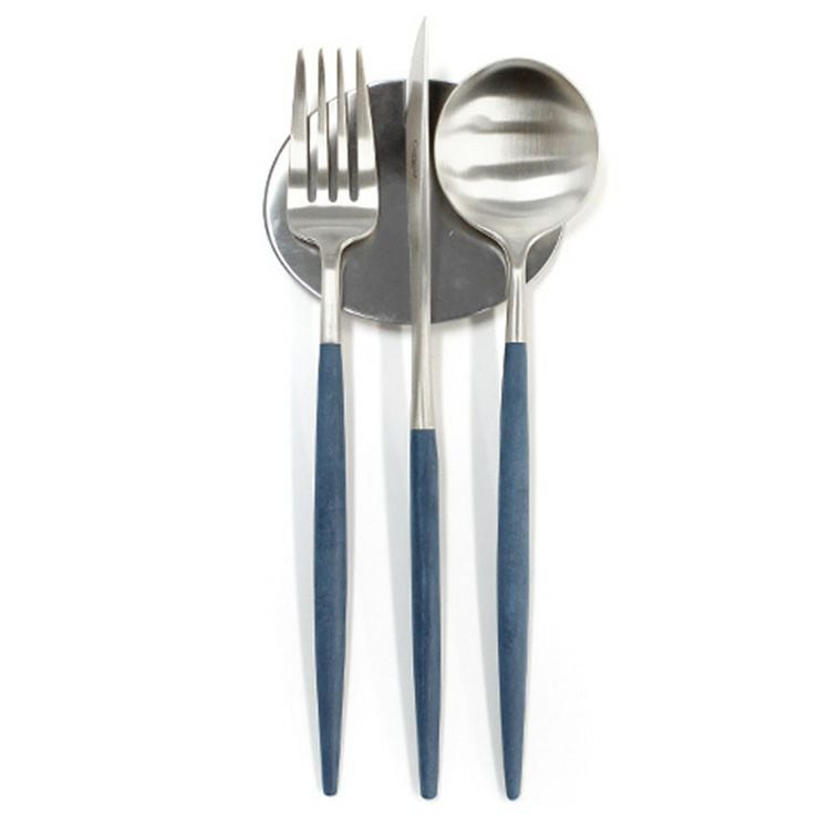 ＜4点セット＞クチポール（Cutipol） GOA/ゴア ブルー ディナー3点＆カトラリーレスト1点 [ネコポス対応可(4セットまで)]