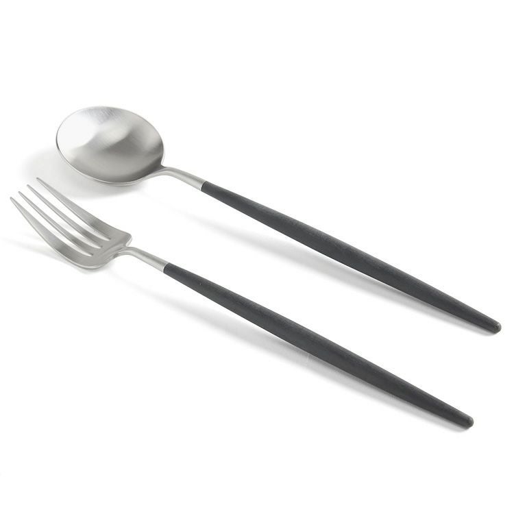 クチポール（Cutipol） GOA/ゴア ブラック サービングフォーク＆スプーン [ネコポス対応可(4セットまで)]