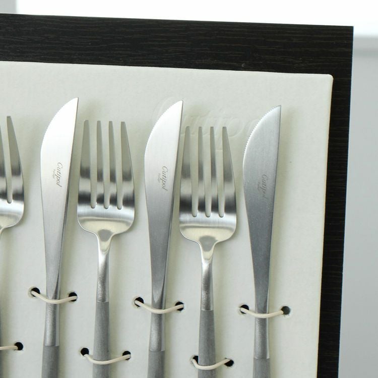 クチポール（Cutipol） GOA/ゴア グレー ディナー24点セット （ディナーナイフ・ディナーフォーク・ディナースプーン・コーヒー/ティースプーン） 収納木箱入り(ギフトボックス)