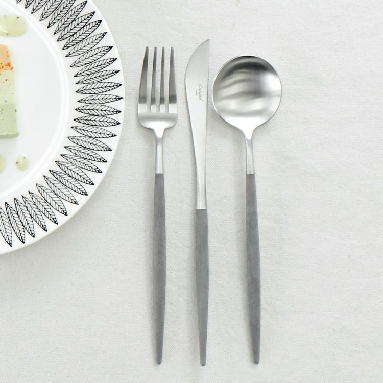 クチポール（Cutipol） GOA/ゴア グレー ディナー3点セット（ディナーナイフ・ディナーフォーク・ディナースプーン） [ネコポス対応可(6セットまで)]