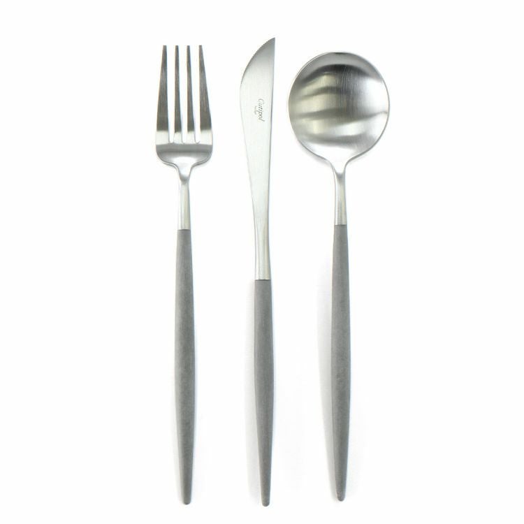 クチポール（Cutipol） GOA/ゴア グレー ディナー3点セット（ディナーナイフ・ディナーフォーク・ディナースプーン） [ネコポス対応可(6セットまで)]