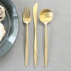 クチポール（Cutipol） MOON MATT/ムーンマット ゴールド ディナー3点セット（ディナーナイフ・ディナーフォーク・ディナースプーン） [ネコポス対応可(6セットまで)]