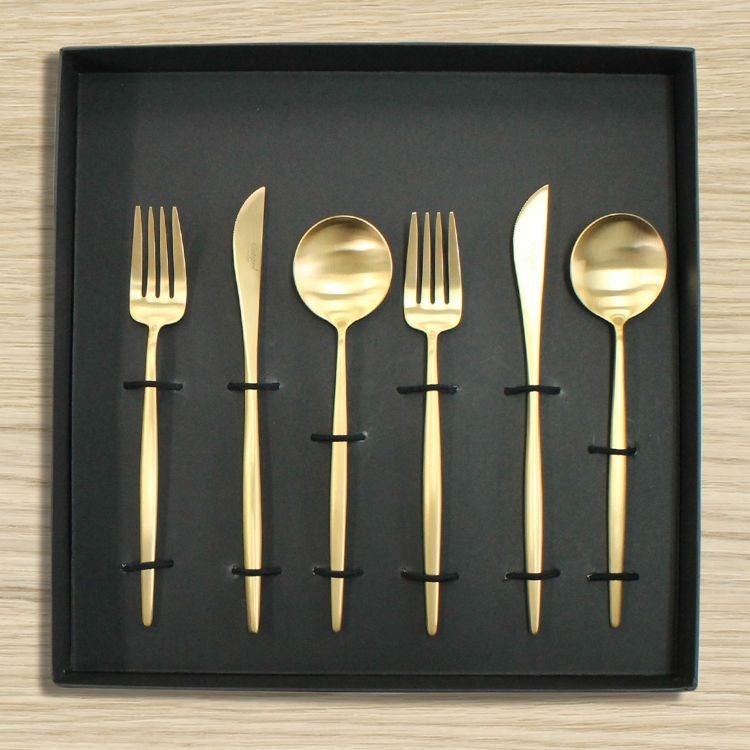 クチポール（Cutipol） MOON MATT/ムーンマット ゴールド デザート6点セット ギフトボックス(化粧箱付)