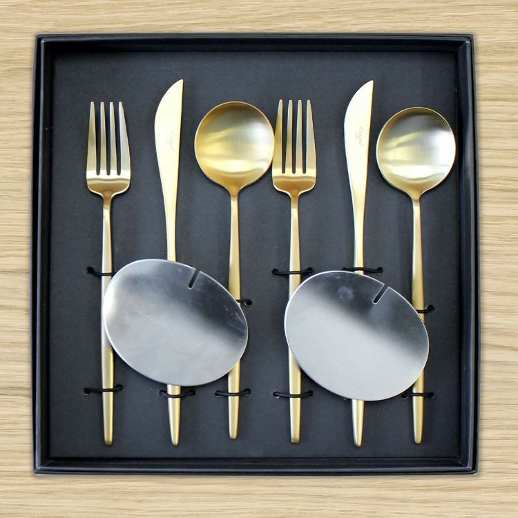 クチポール（Cutipol） MOON MATT/ムーンマット ゴールド ディナー8点セット ギフトボックス(化粧箱付)