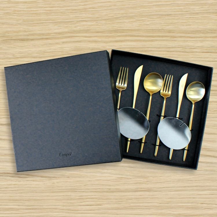 クチポール（Cutipol） MOON MATT/ムーンマット ゴールド ディナー8点セット ギフトボックス(化粧箱付)