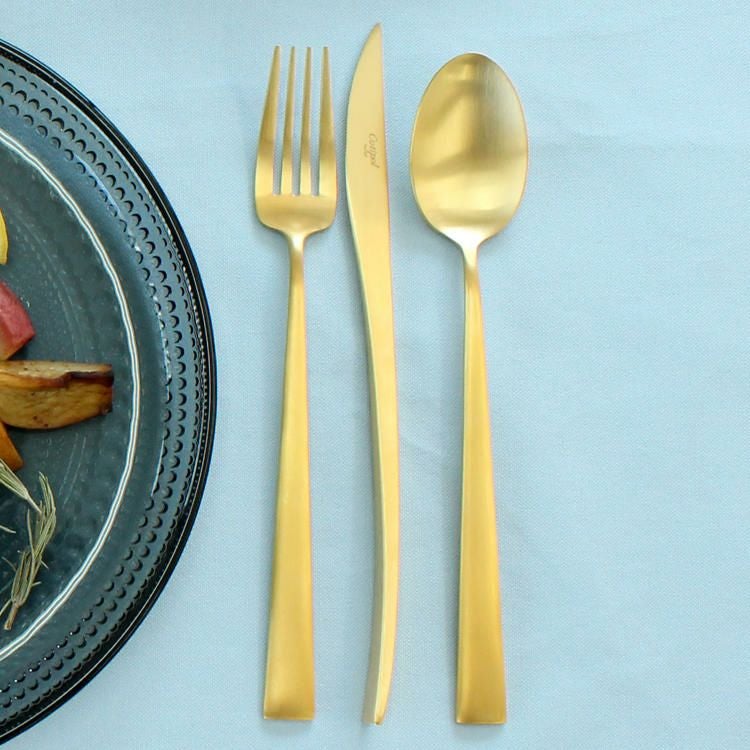 クチポール（Cutipol） DUNA/デュナ ゴールド ディナー3点セット（ディナーナイフ・ディナーフォーク・ディナースプーン） [ネコポス対応可(6セットまで)]