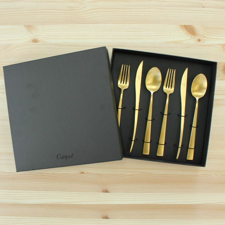 クチポール（Cutipol） DUNA/デュナ ゴールド ディナー6点セット ギフトボックス(化粧箱付)