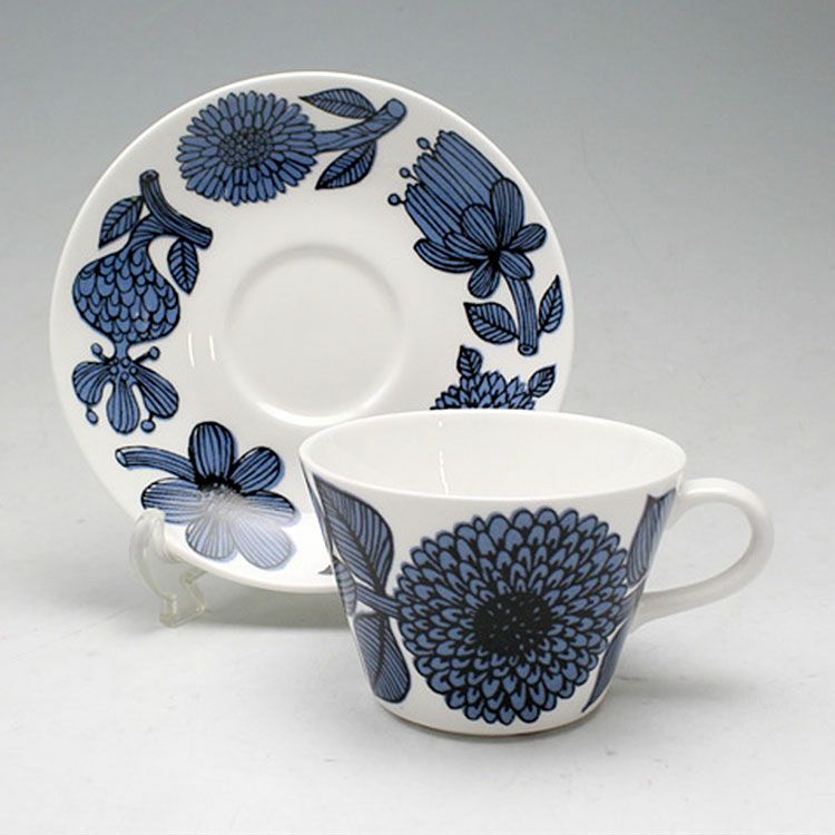 グスタフスベリ（Gustavsberg） ブルーアスター/Blue Aster コーヒーカップ＆ソーサー 【復刻版】