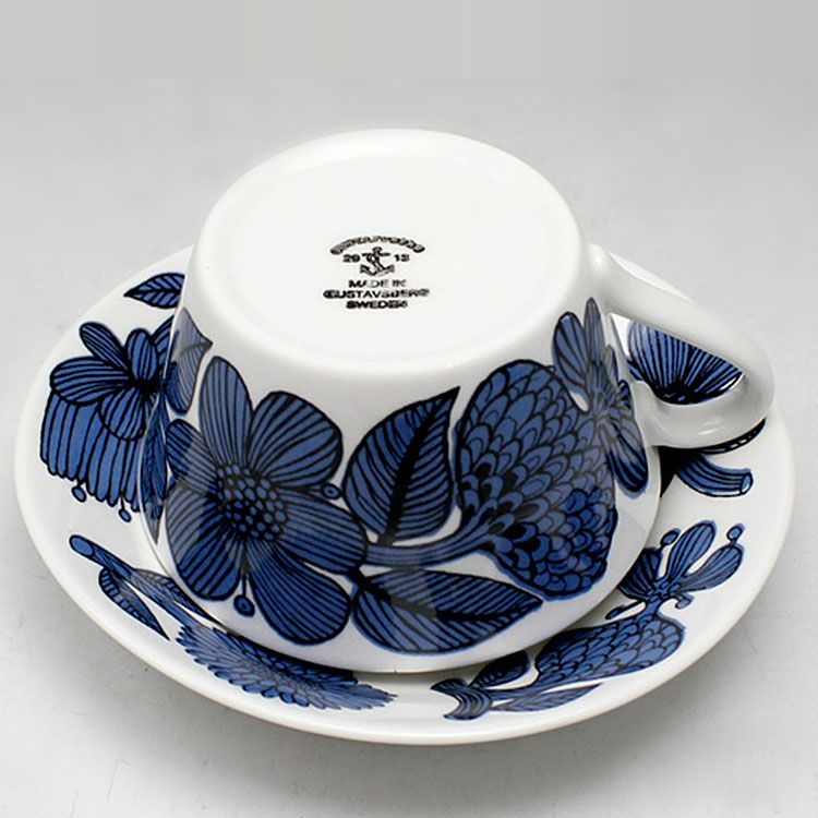グスタフスベリ（Gustavsberg） ブルーアスター/Blue Aster ティーカップ＆ソーサー 【復刻版】