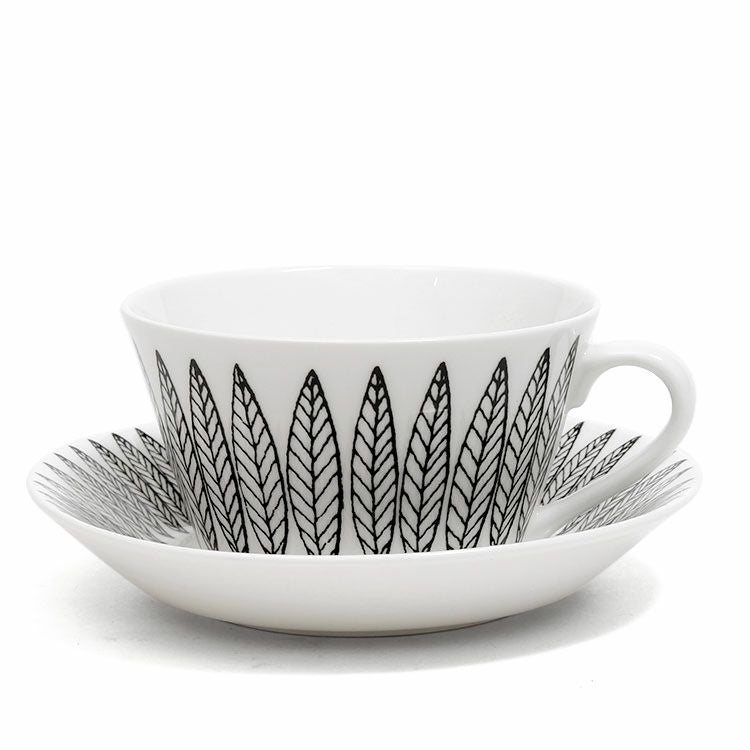 グスタフスベリ（Gustavsberg） サリックス/Salix ブラック ティーカップ＆ソーサー 【復刻版】