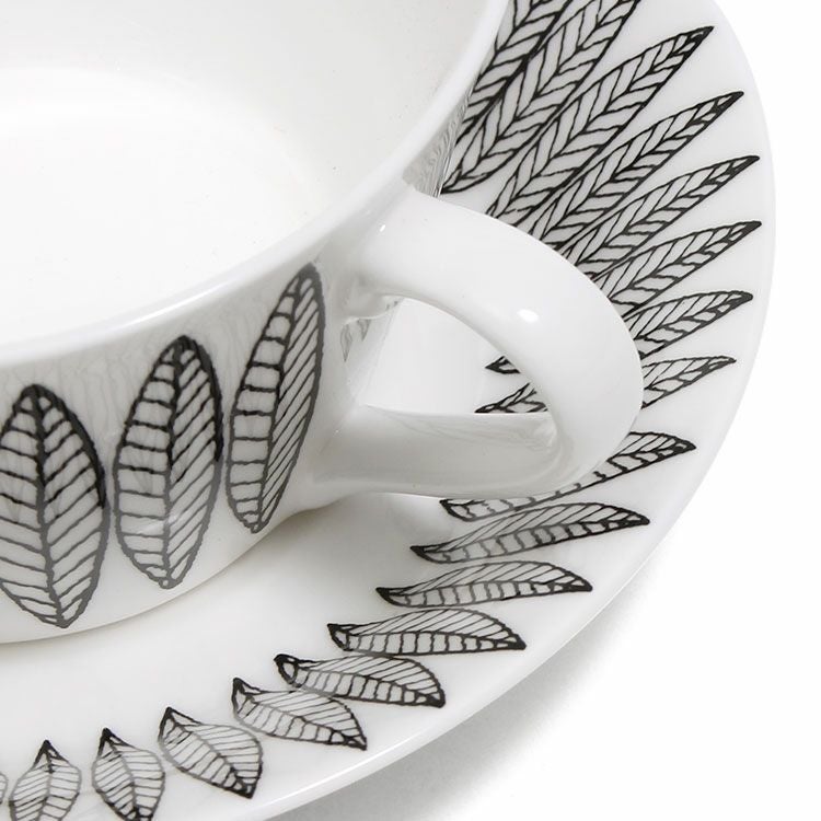 グスタフスベリ（Gustavsberg） サリックス/Salix ブラック ティーカップ＆ソーサー 【復刻版】