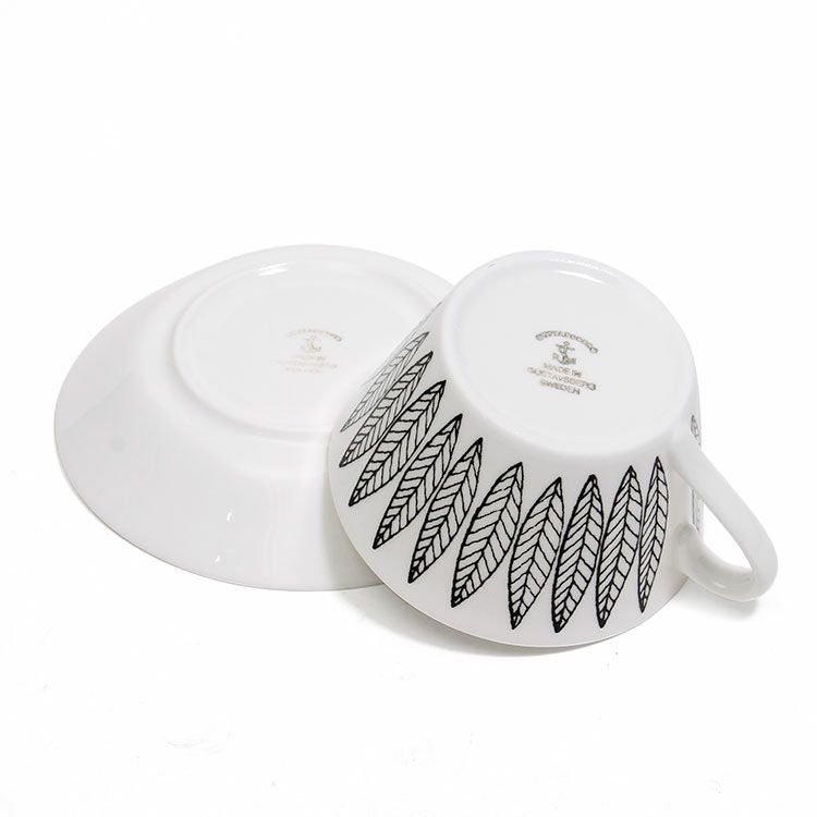 グスタフスベリ（Gustavsberg） サリックス/Salix ブラック ティーカップ＆ソーサー 【復刻版】