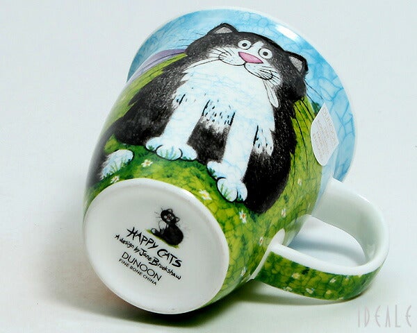 ダヌーン（Dunoon） マグカップ NEVIS おすまし白黒猫 HAPPY CATS BLACK