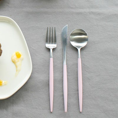 クチポール（Cutipol） GOA/ゴア ピンク デザート3点セット（デザートナイフ・デザートフォーク・デザートスプーン） [ネコポス対応可(6セットまで)]