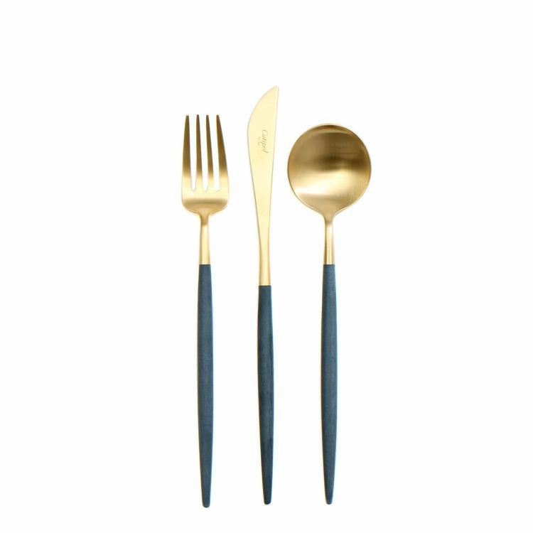 クチポール（Cutipol） ゴア/GOA ブルーマットゴールド デザート3点セット [ネコポス対応可(6セットまで)]