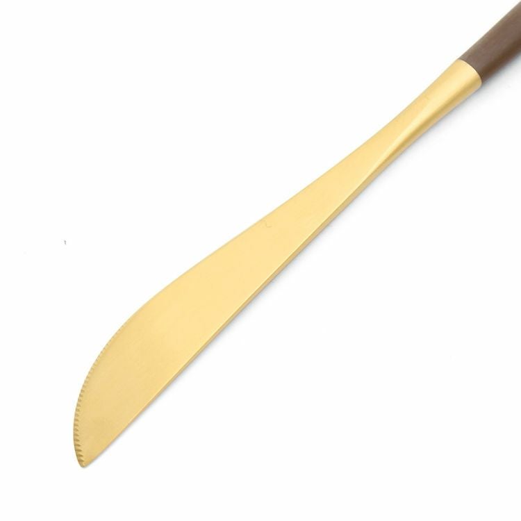 クチポール（Cutipol） ゴア/GOA ブラウンマットゴールド ディナーナイフ [ネコポス対応可(18点まで)]