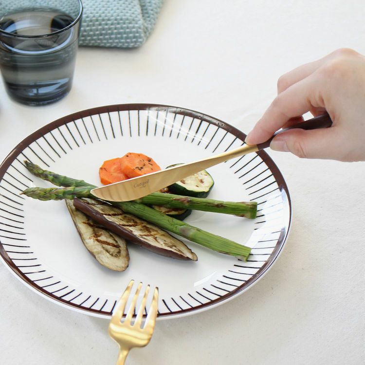 クチポール（Cutipol） ゴア/GOA ブラウンマットゴールド ディナーナイフ [ネコポス対応可(18点まで)]