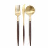 クチポール（Cutipol） ゴア/GOA ブラウンマットゴールド ディナー3点セット [ネコポス対応可(6セットまで)]