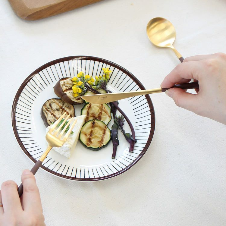 クチポール（Cutipol） ゴア/GOA ブラウンマットゴールド デザート3点セット [ネコポス対応可(6セットまで)]