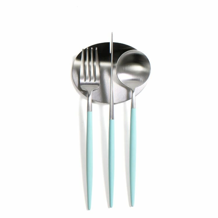 クチポール（Cutipol） ゴア/GOA ターコイズ デザート3点＆カトラリーレスト1点 [ネコポス対応可(4セットまで)]