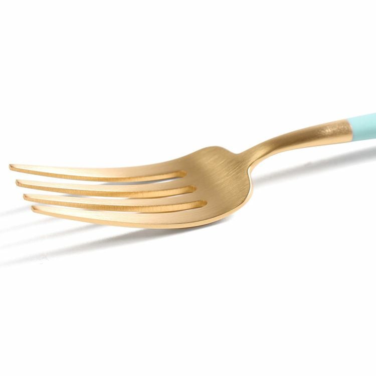 クチポール（Cutipol） ゴア/GOA ターコイズマットゴールド デザートフォーク [ネコポス対応可(18点まで)]