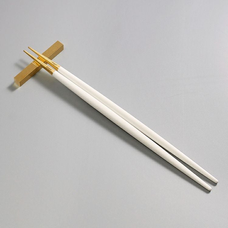 Cutipol クチポール ゴア 箸＋箸置きセット ホワイト　ゴールド 2セット クチポール（Cutipol） ゴア/GOA ホワイトマットゴールド 箸 + 箸置き