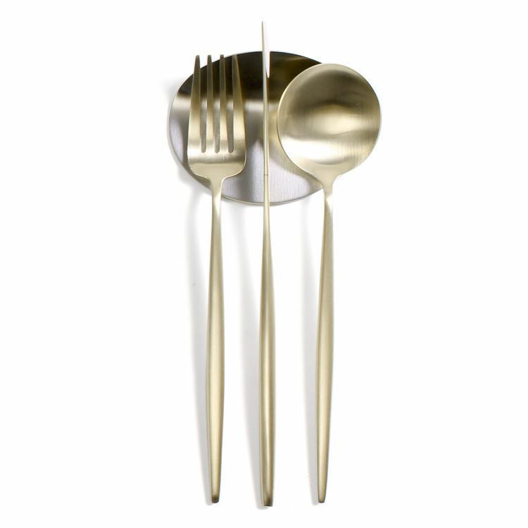 クチポール（Cutipol） ムーンマット/MOON MATT シャンパンゴールド ディナー8点セット 化粧箱付