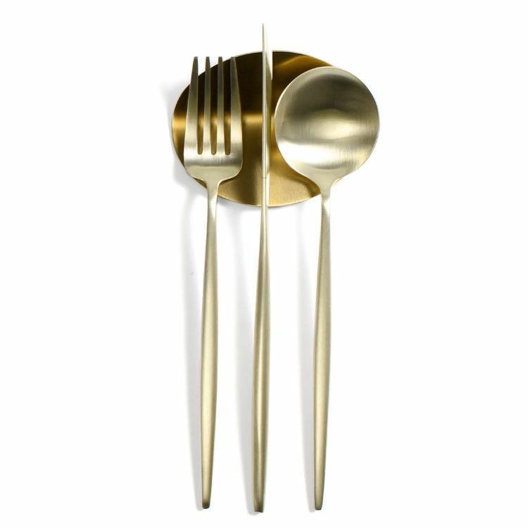 クチポール（Cutipol） ムーンマット/MOON MATT シャンパンゴールド ディナー8点セット 化粧箱付