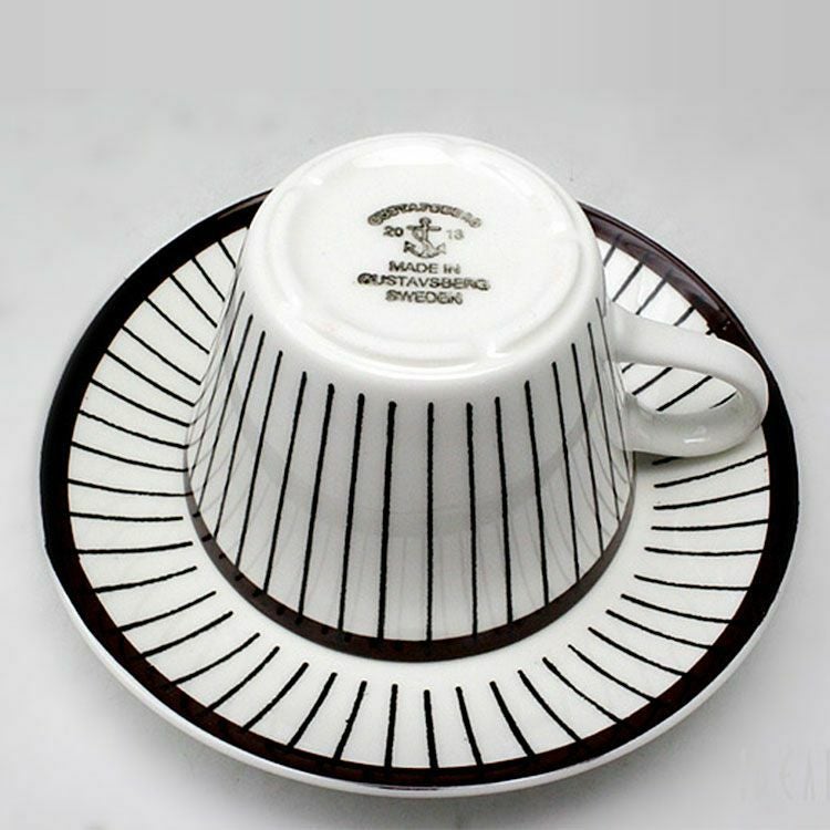 グスタフスベリ（Gustavsberg） スピサリブ/Spisa Ribb コーヒーカップ＆ソーサー + プレート 18cm 【復刻版】
