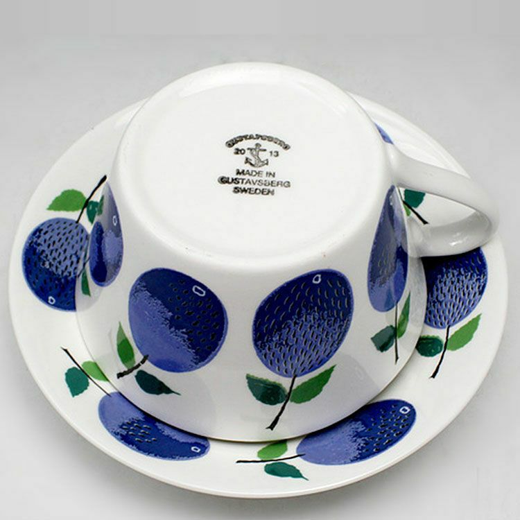 グスタフスベリ（Gustavsberg） プルーヌス/Prunus ティーカップ＆ソーサー + プレート 18cm 【復刻版】