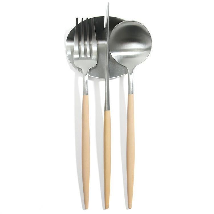 速水もこみちさん別注カラー クチポール（Cutipol） ゴア/GOA ベージュ ディナー3点＆カトラリーレスト1点