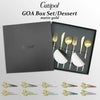 クチポール（Cutipol） GOA/ゴア マットゴールド デザートセット（デザートナイフ・デザートフォーク・デザートスプーン） + カトラリーレストシルバー 8点セット ギフトボックス入り