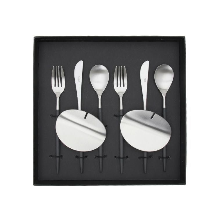 クチポール（Cutipol） ミオ/MIO ブラック デザート8点セット 化粧箱付