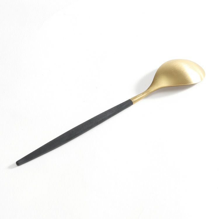 クチポール（Cutipol） ミオ/MIO ブラックマットゴールド ディナースプーン [ネコポス対応可(18点まで)]
