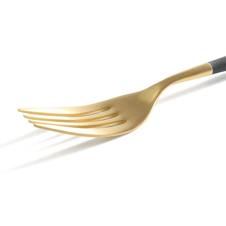 クチポール（Cutipol） ミオ/MIO ブラックマットゴールド デザートフォーク [ネコポス対応可(18点まで)]